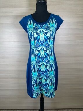 Title Nine Gidget 2.0 Venetian Abstract Geometric Cap Sleeve Mini Dress Size XS